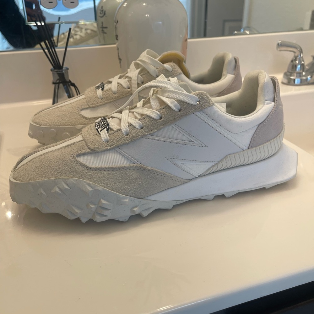 New Balance White and Cream Athletic Shoes